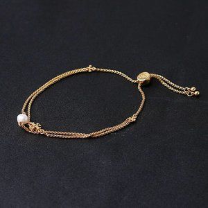 Tory Burch Kira Pearl Slider Bracelet Gold